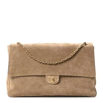 Chanel Suede Calfskin Souplissimo Maxi Flap Dark Beige 1 of 10