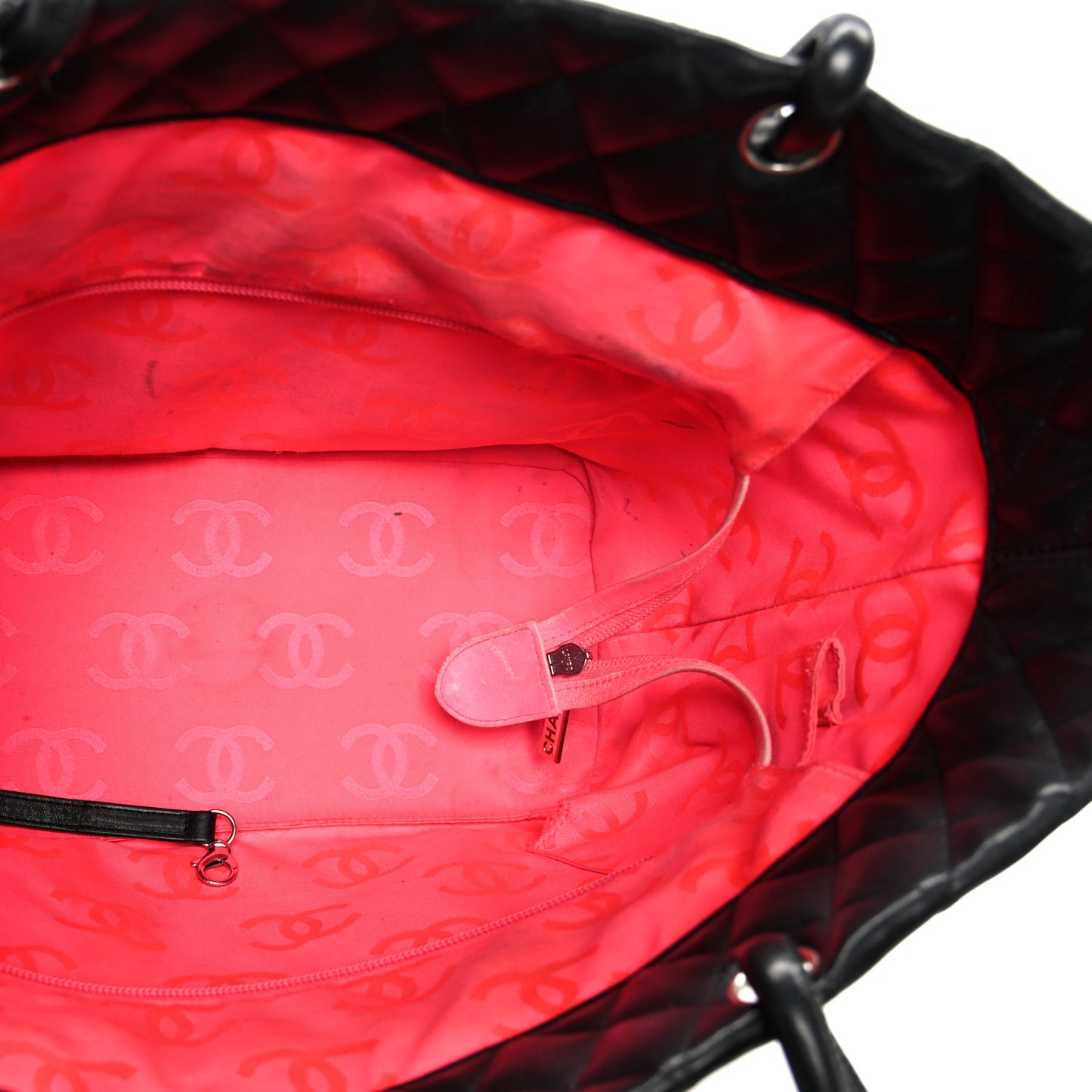 Calfskin Quilted Large Cambon Tote Black