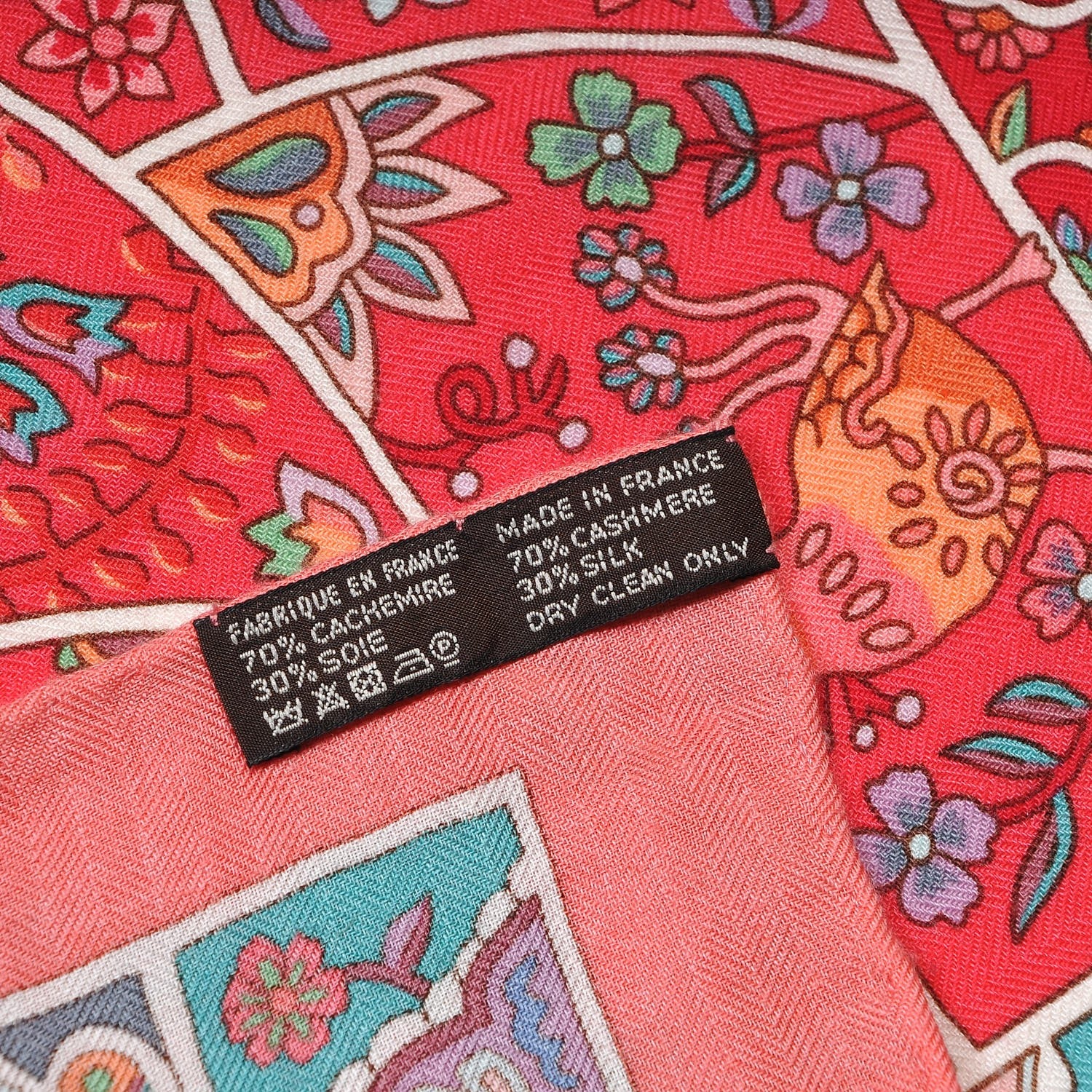 Hermes Cashmere Silk Au Pays Des Oiseaux Fleurs Shawl 140 3 of 4