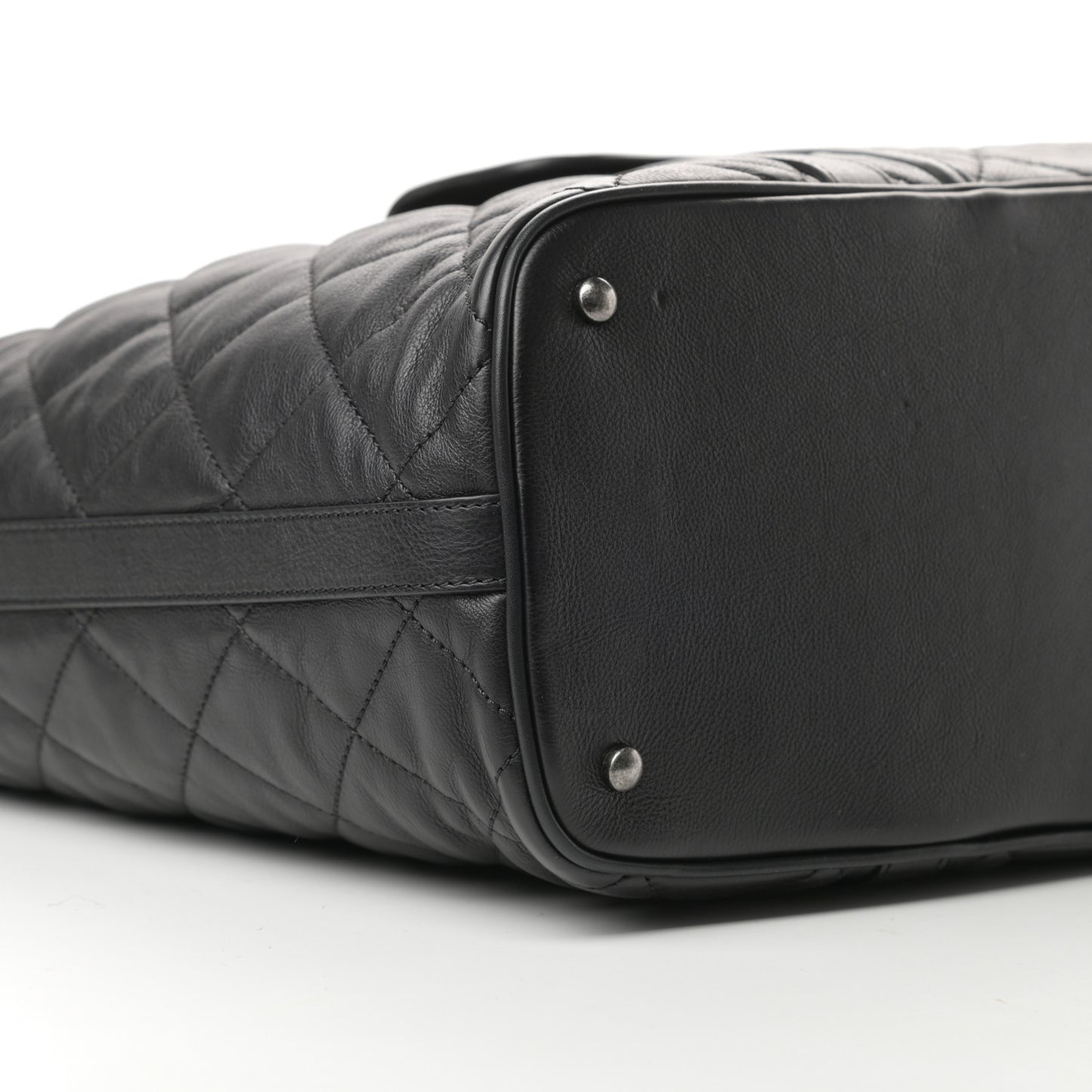Calfskin Quilted Casual Riviera Tote Black