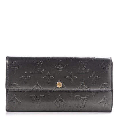 Louis Vuitton Mat Monogram Sarah Wallet Gris 1 of 12