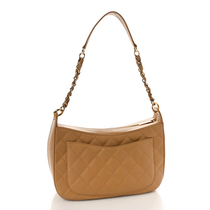 Chanel Caviar Quilted Timeless CC Shoulder Bag Beige 2 of 11