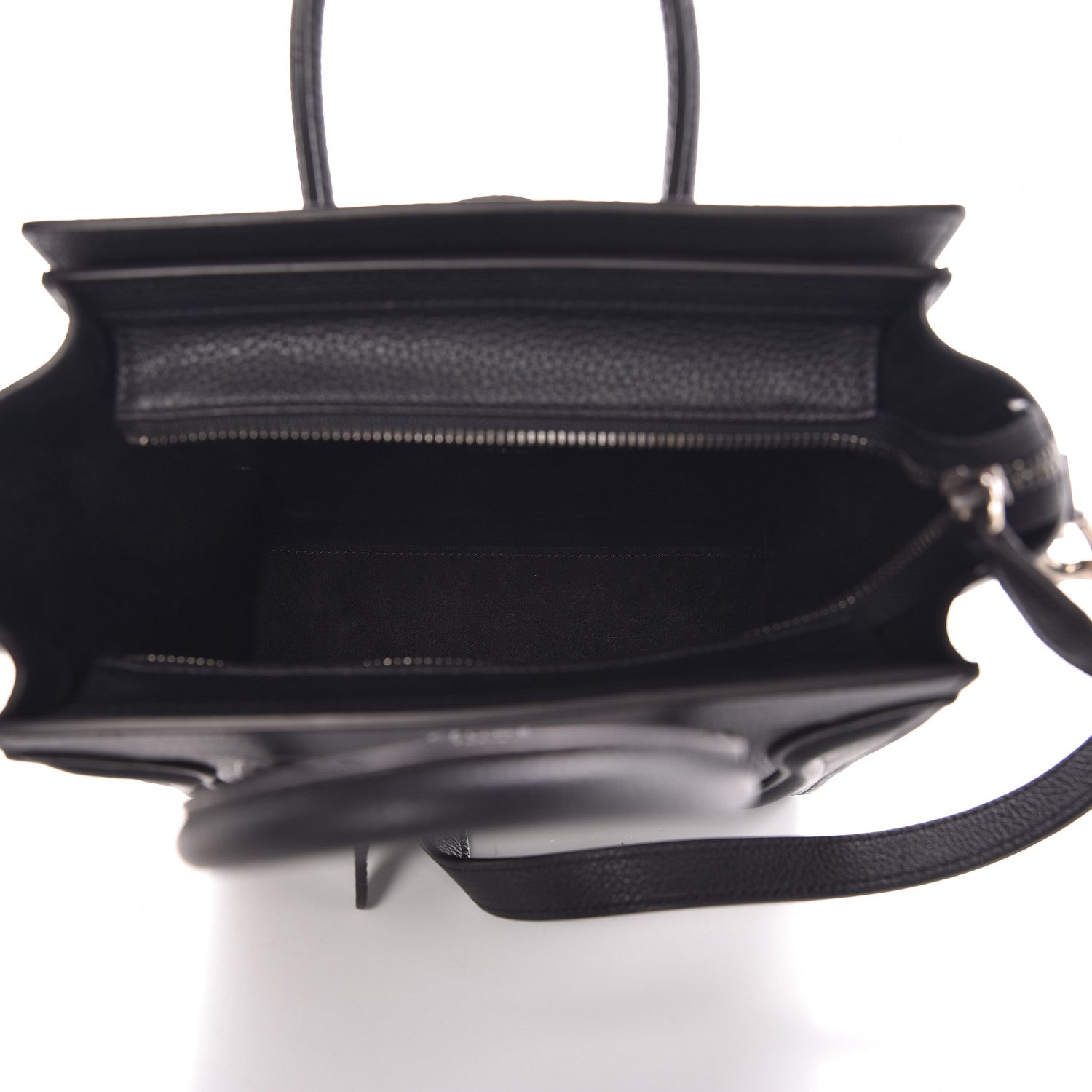 Celine Drummed Calfskin Nano Luggage Black 5 of 13