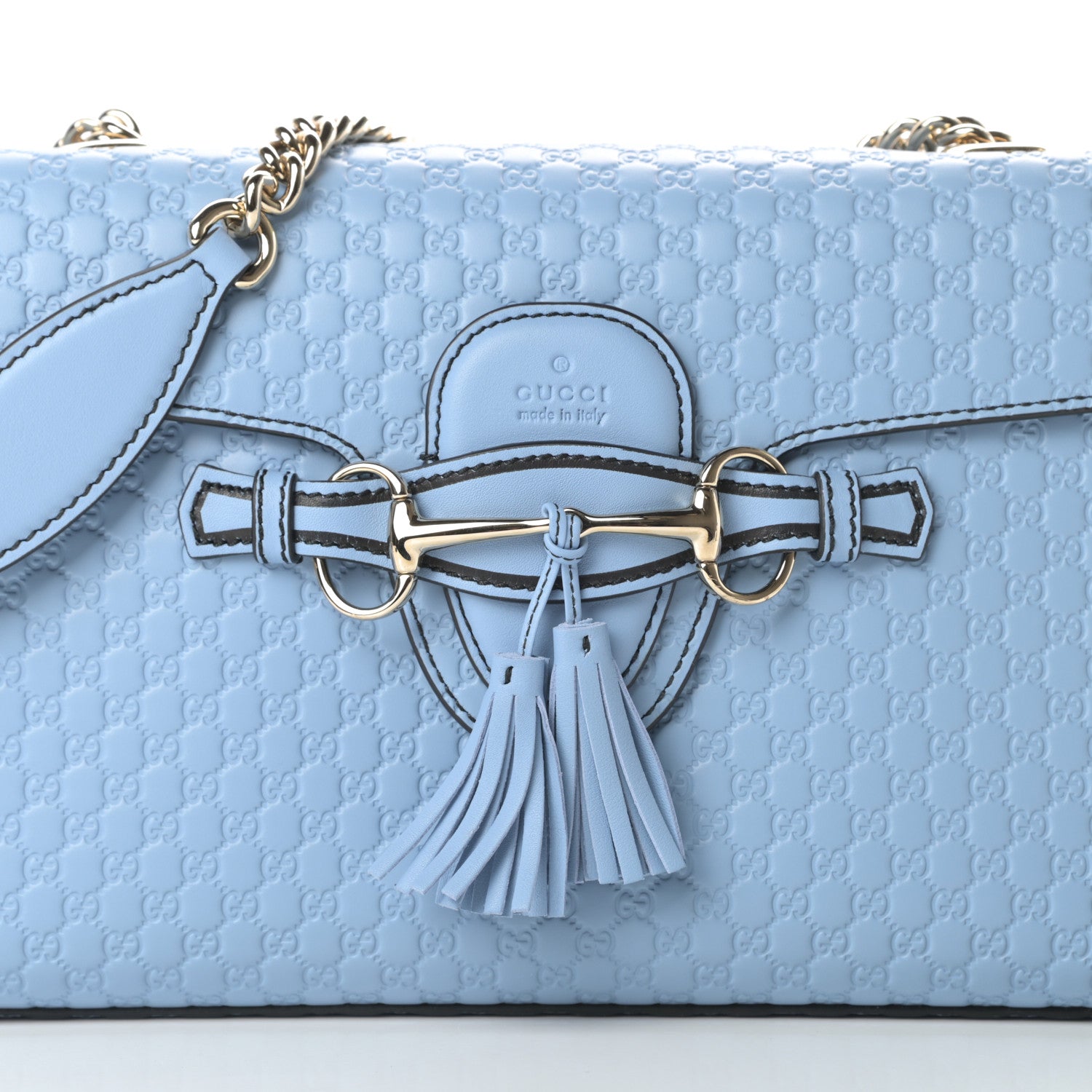 Gucci Microguccissima Medium Emily Chain Shoulder Bag Mineral Blue 8 of 10