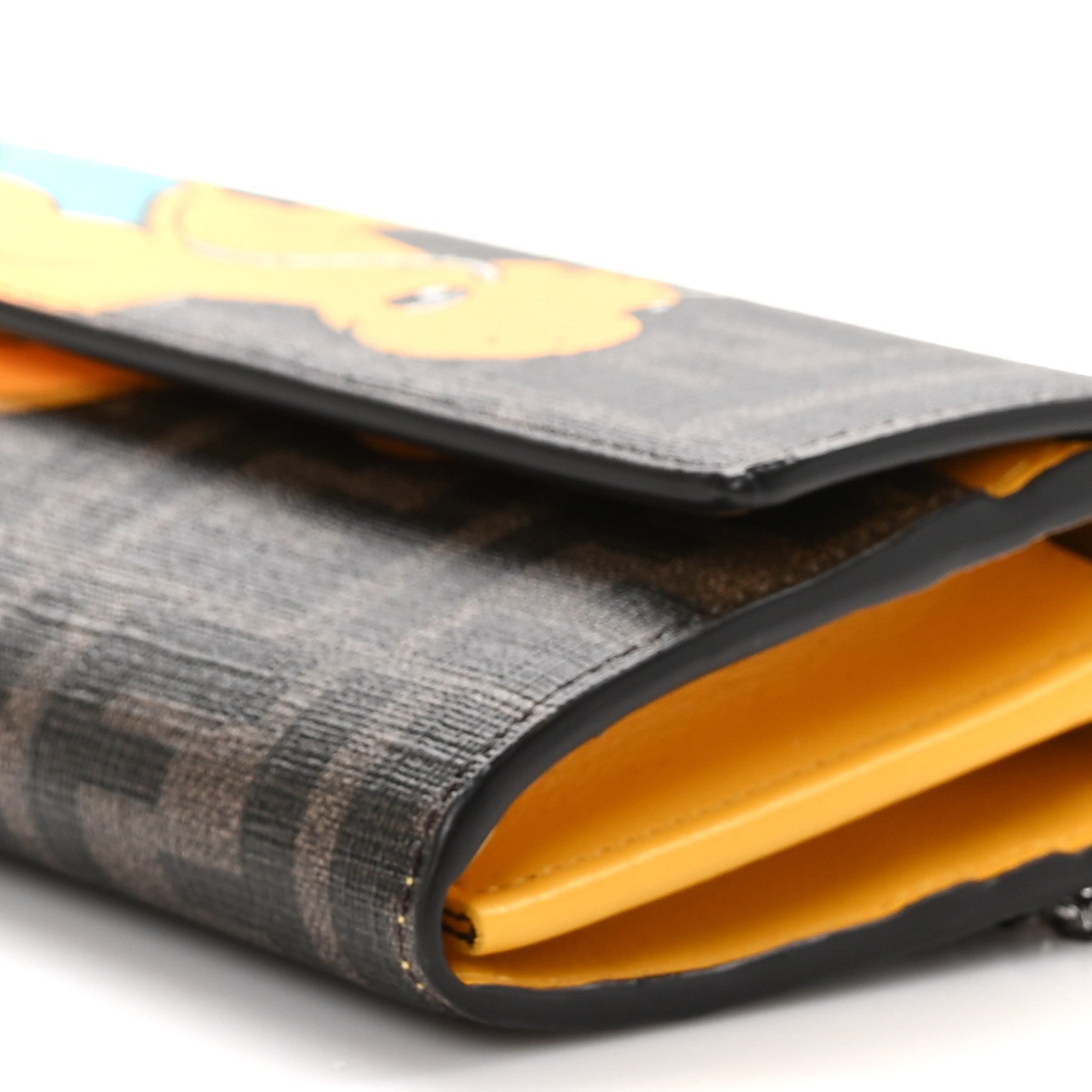 Fendi X FRGMT X POKEMON Glazed Fabric FF Pokemon Print Continental Wallet On Chain Tobacco Moro Giallo Tobacco Moro Giallo 11 of 12