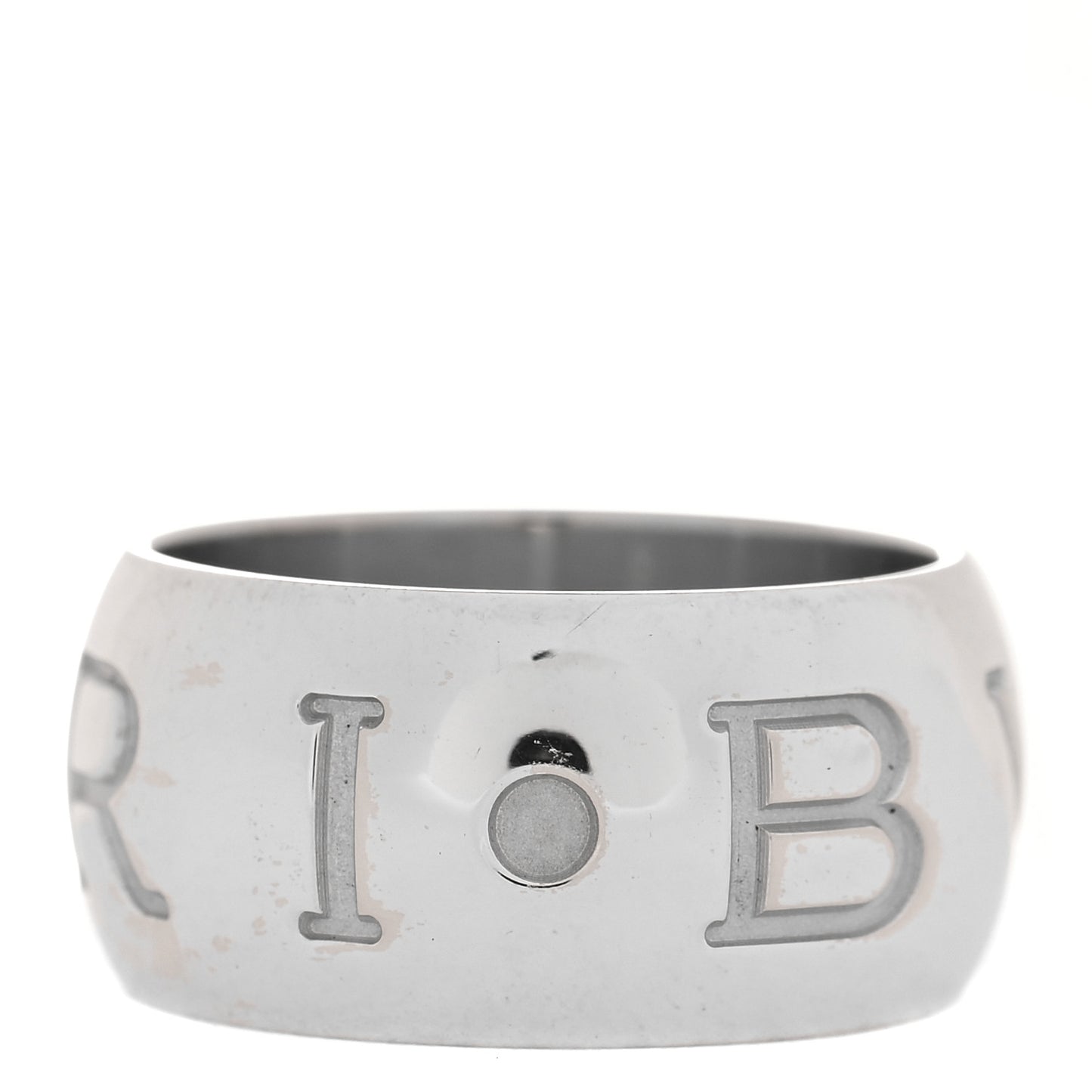 18K White Gold Monologo Band Ring 55 7.25