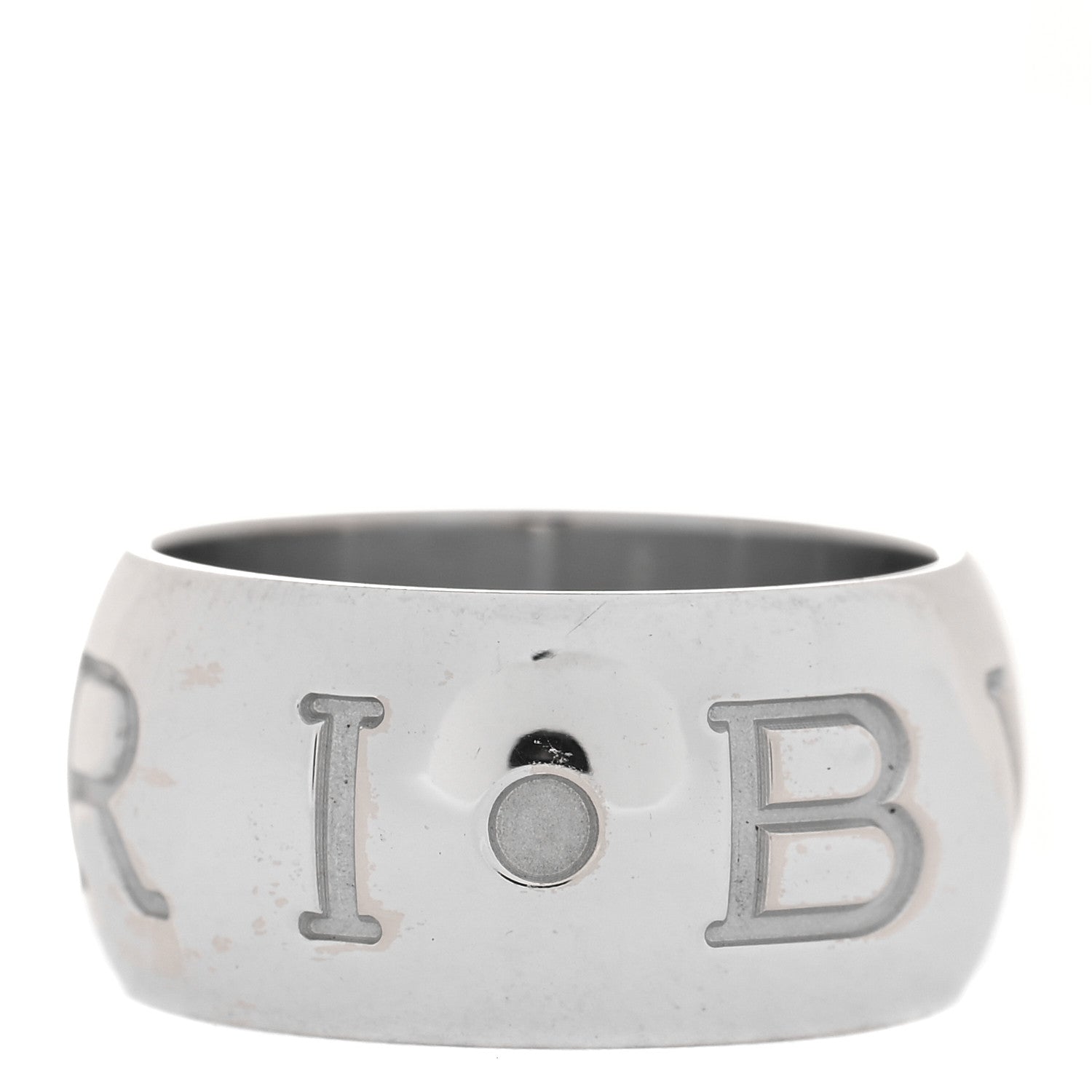 Bulgari 18K White Gold Monologo Band Ring 55 7.25 5 of 8