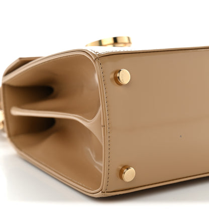 Salvatore Ferragamo Brushed Off Calfskin Small Iconic Top Handle Camel 9 of 10