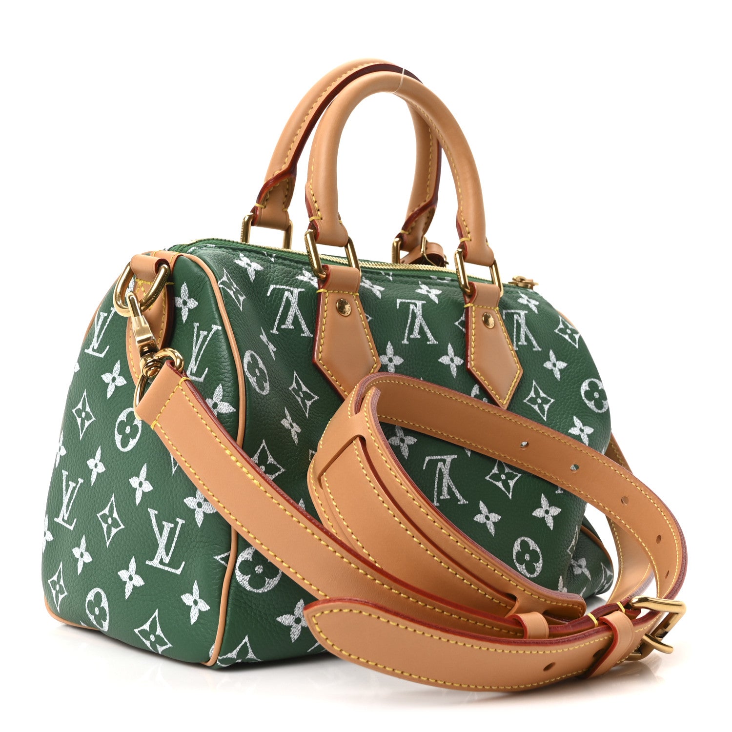 Louis Vuitton Calfskin Monogram Speedy P9 Bandouliere 25 Green 5 of 12