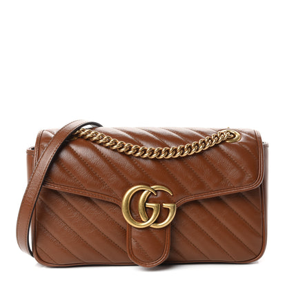 Gucci Azalea Calfskin Matelasse Diagonal Small GG Marmont Shoulder Bag Cuir 1 of 10