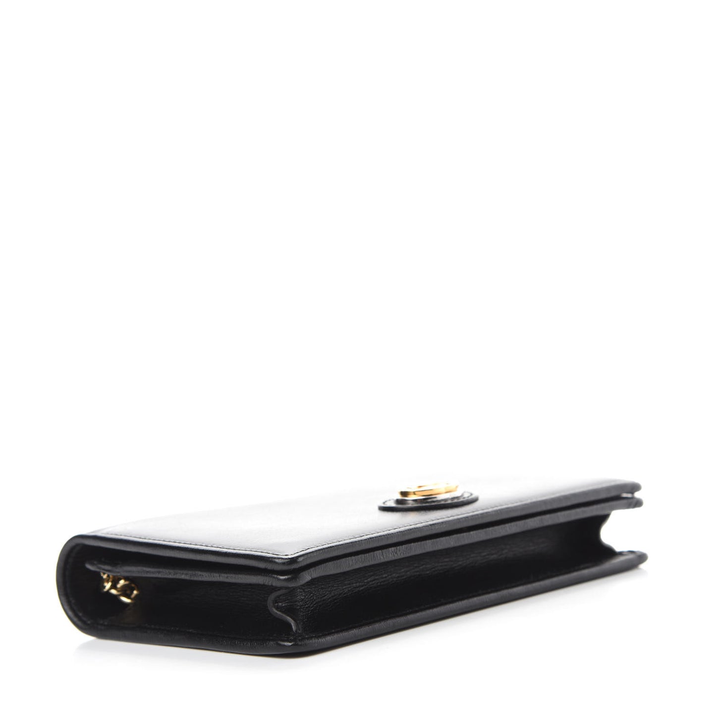 Azalea Calfskin Marina Chain Wallet Black