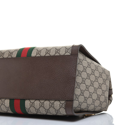 Gucci GG Supreme Monogram Web Medium Ophidia Tote Bag Brown 8 of 9