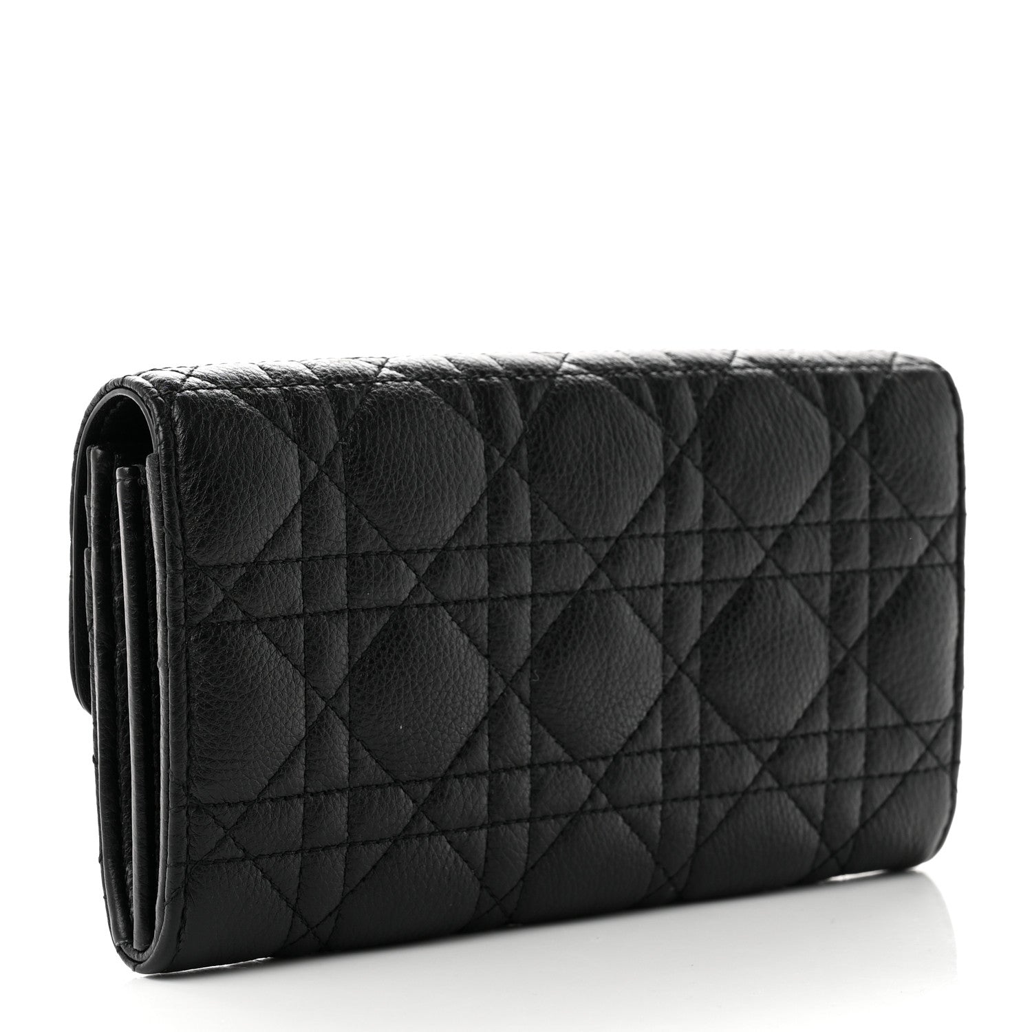 Christian Dior Supple Calfskin Cannage Caro Wallet Black 3 of 9