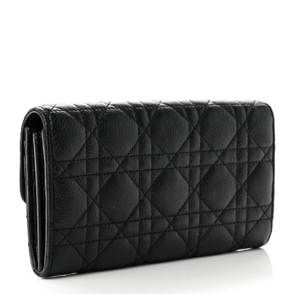 Christian Dior Supple Calfskin Cannage Caro Wallet Black 3 of 9