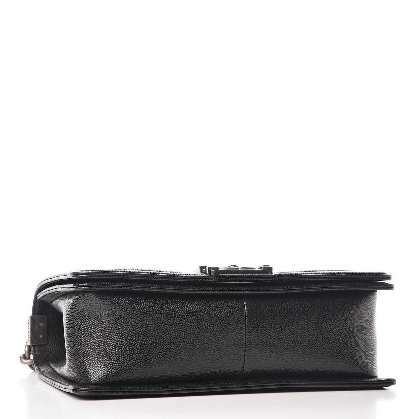 Caviar Chevron Quilted Medium Boy Flap Black