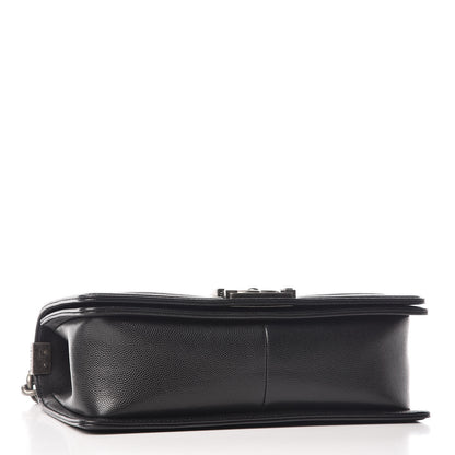 Chanel Caviar Chevron Quilted Medium Boy Flap Black 4 of 10