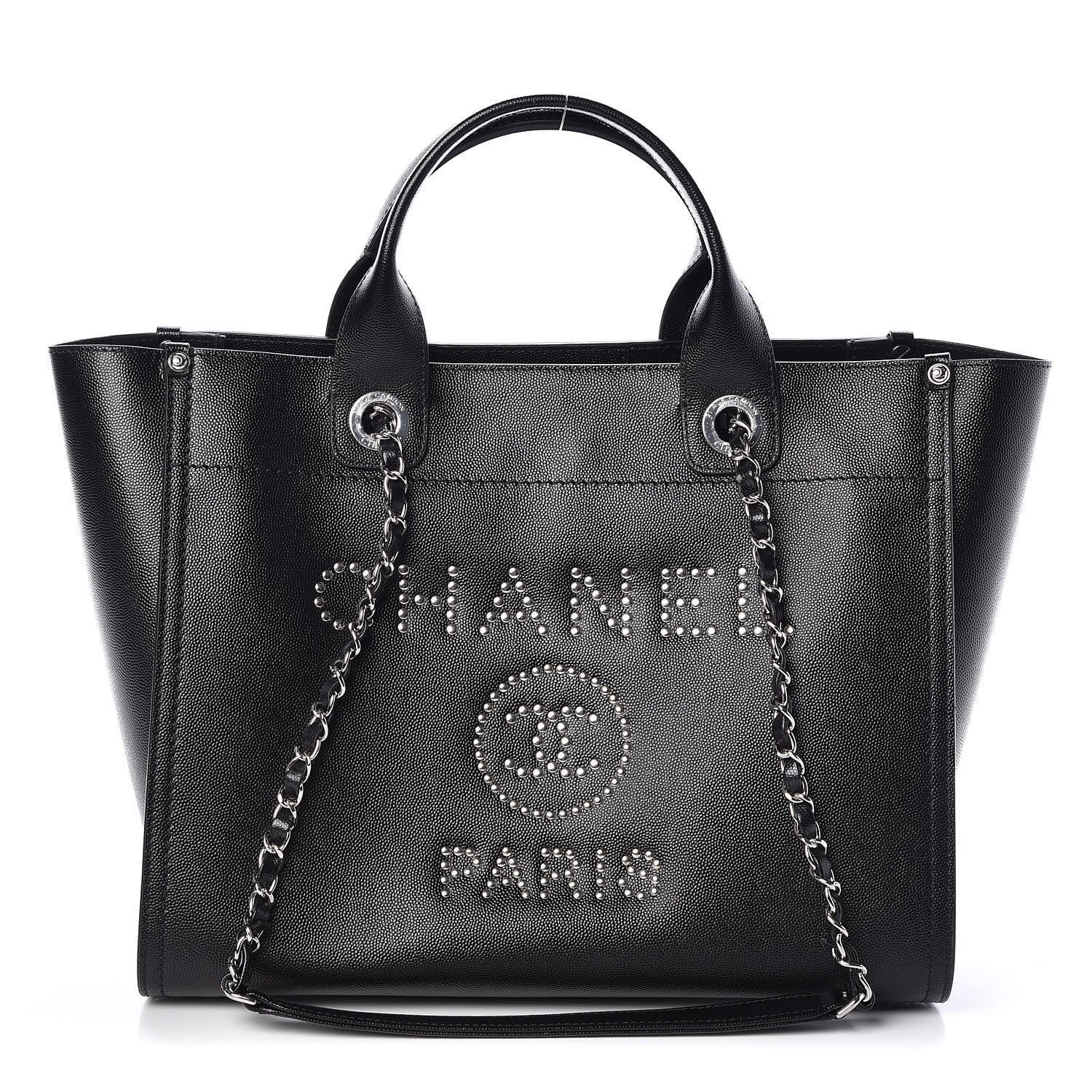 Chanel Caviar Small Studded Deauville Tote Black 1 of 11
