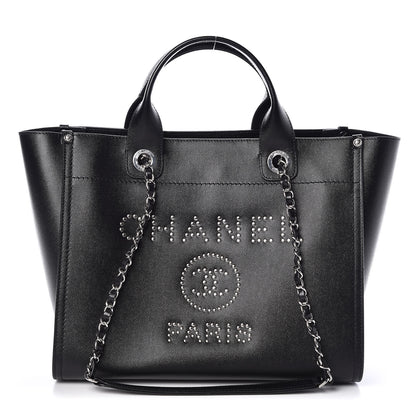 Chanel Caviar Small Studded Deauville Tote Black 1 of 11