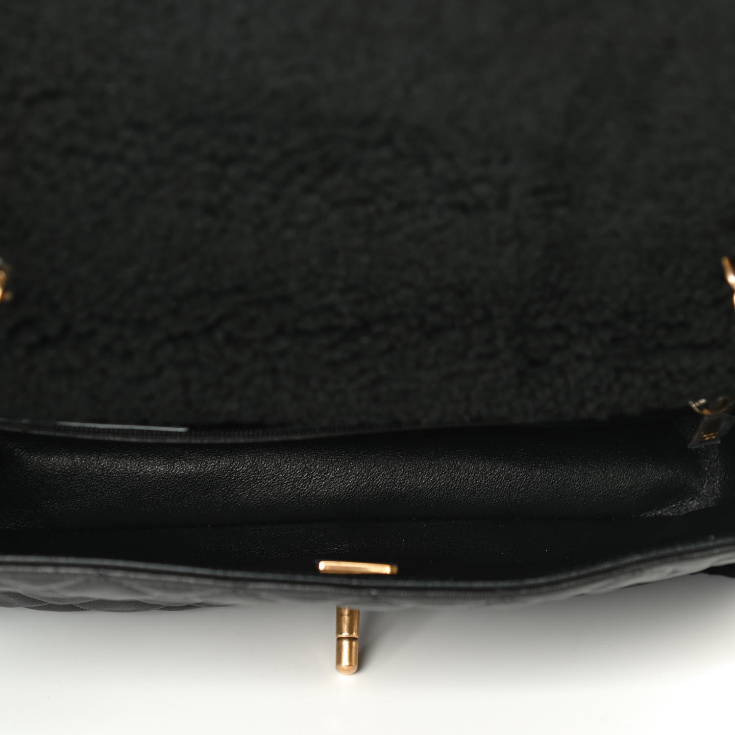 Chanel Lambskin Shearling Large CC Flap Bag Black 4 of 4