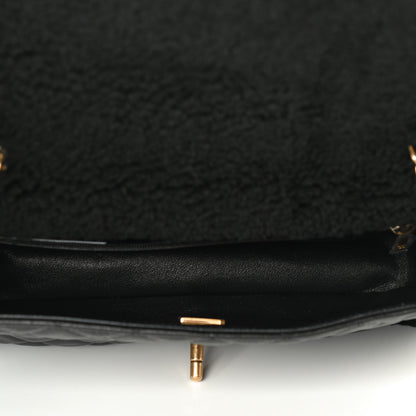 Chanel Lambskin Shearling Large CC Flap Bag Black 4 of 4