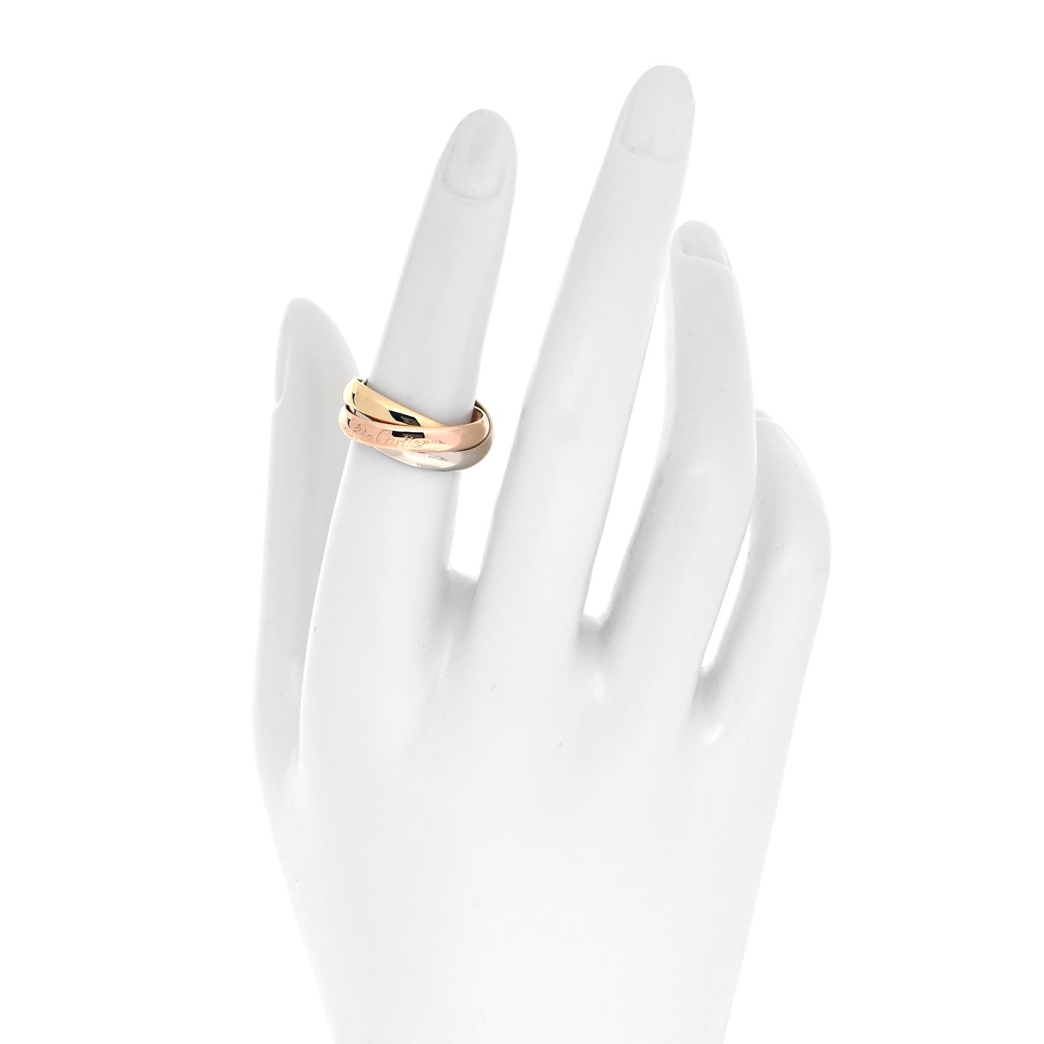 Cartier 18K Pink Yellow White Gold Classic Les Must De Cartier Trinity Ring 52 6 2 of 5