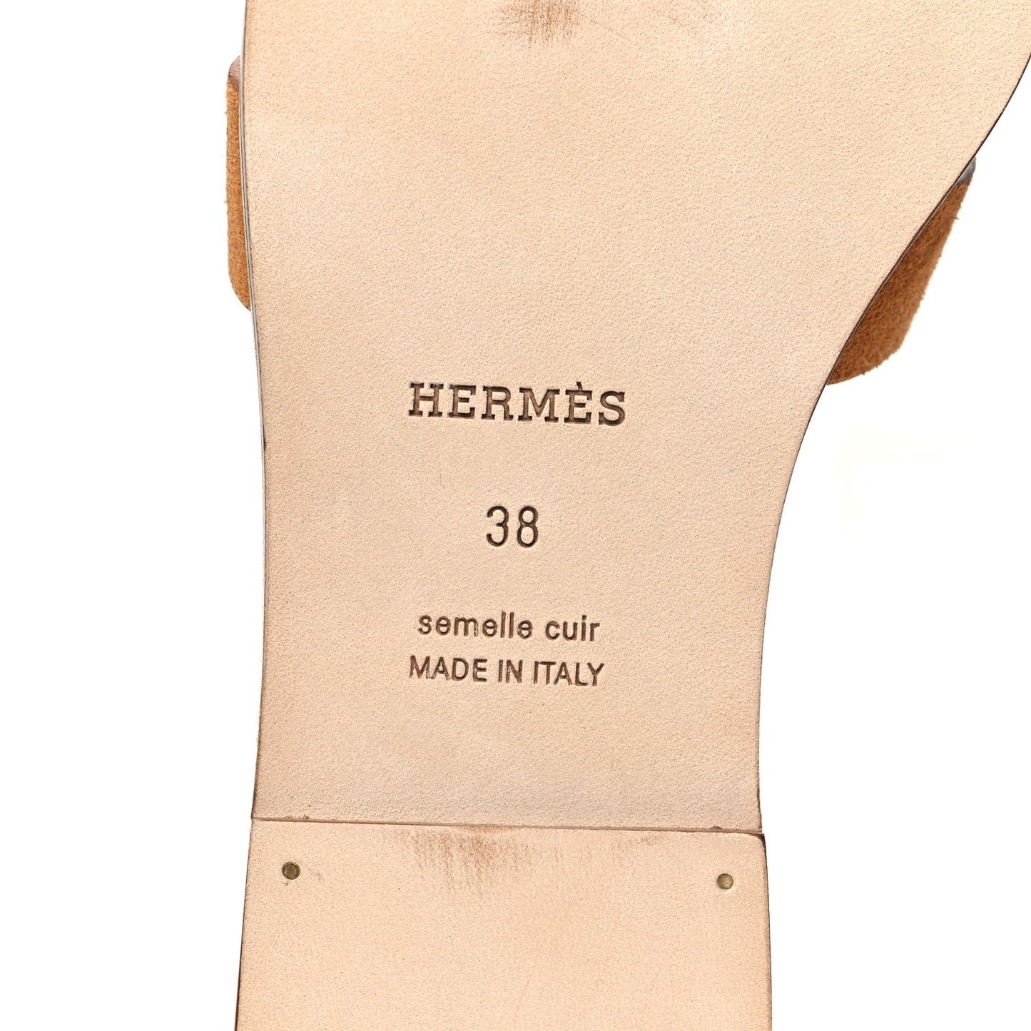 Suede Goatskin Oran Sandals 38 Naturel