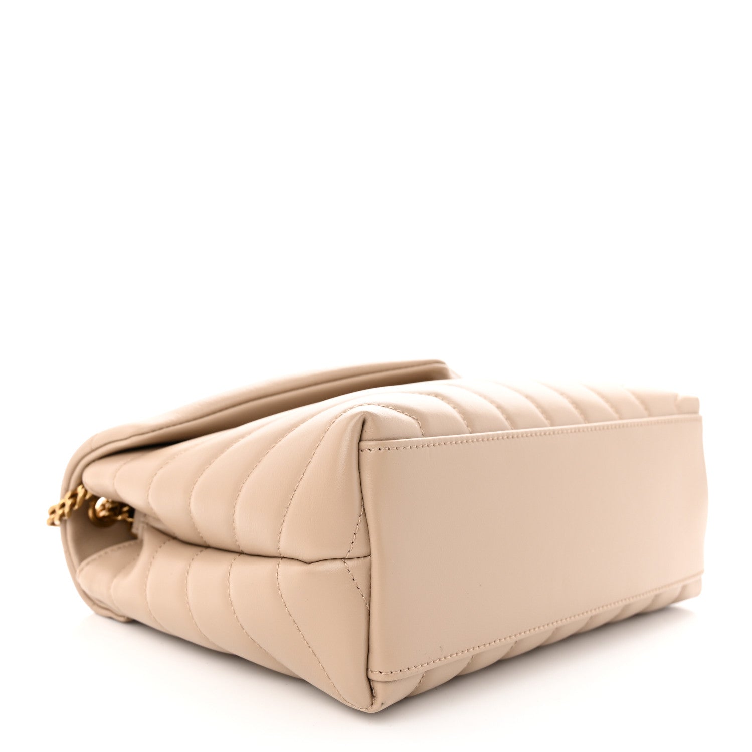 Saint Laurent Calfskin Y Quilted Monogram Small Loulou Chain Satchel Dark Beige 4 of 11