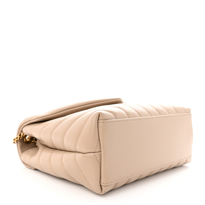Saint Laurent Calfskin Y Quilted Monogram Small Loulou Chain Satchel Dark Beige 4 of 11