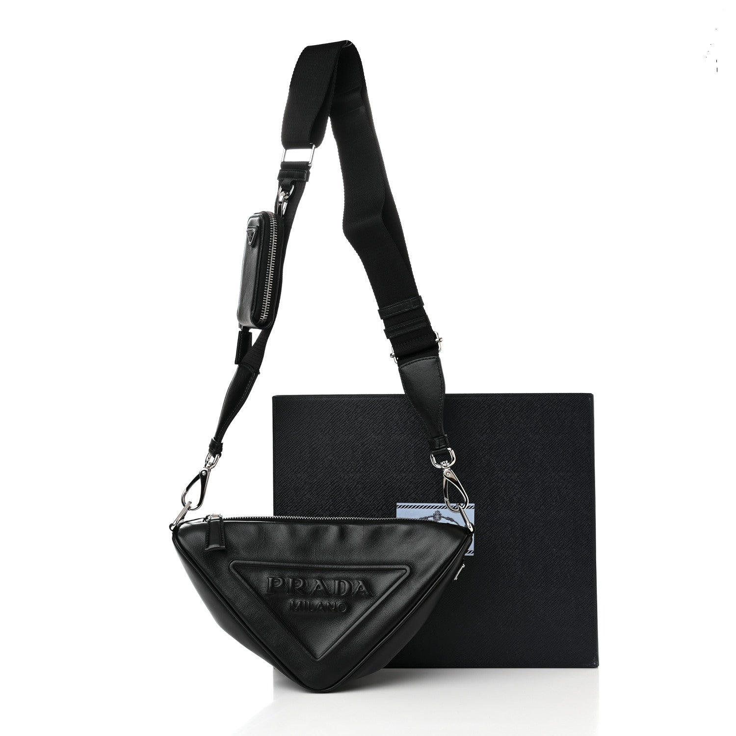 Prada Grace Lux Triangle Shoulder Bag Black 9 of 12