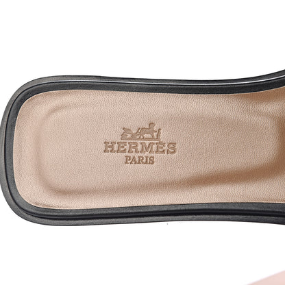 Hermes Box Calfskin Oran Sandals 39 Black 8 of 10