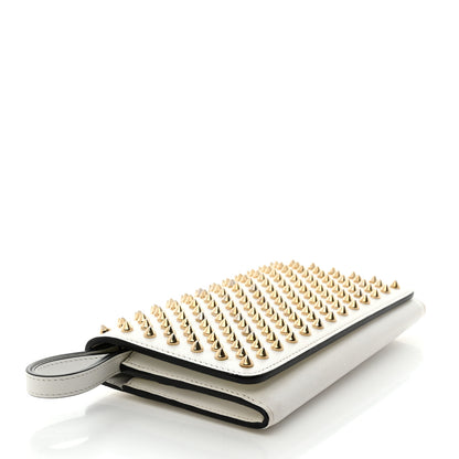 Christian Louboutin Calfskin Spikes Boudoir Wristlet White 4 of 9