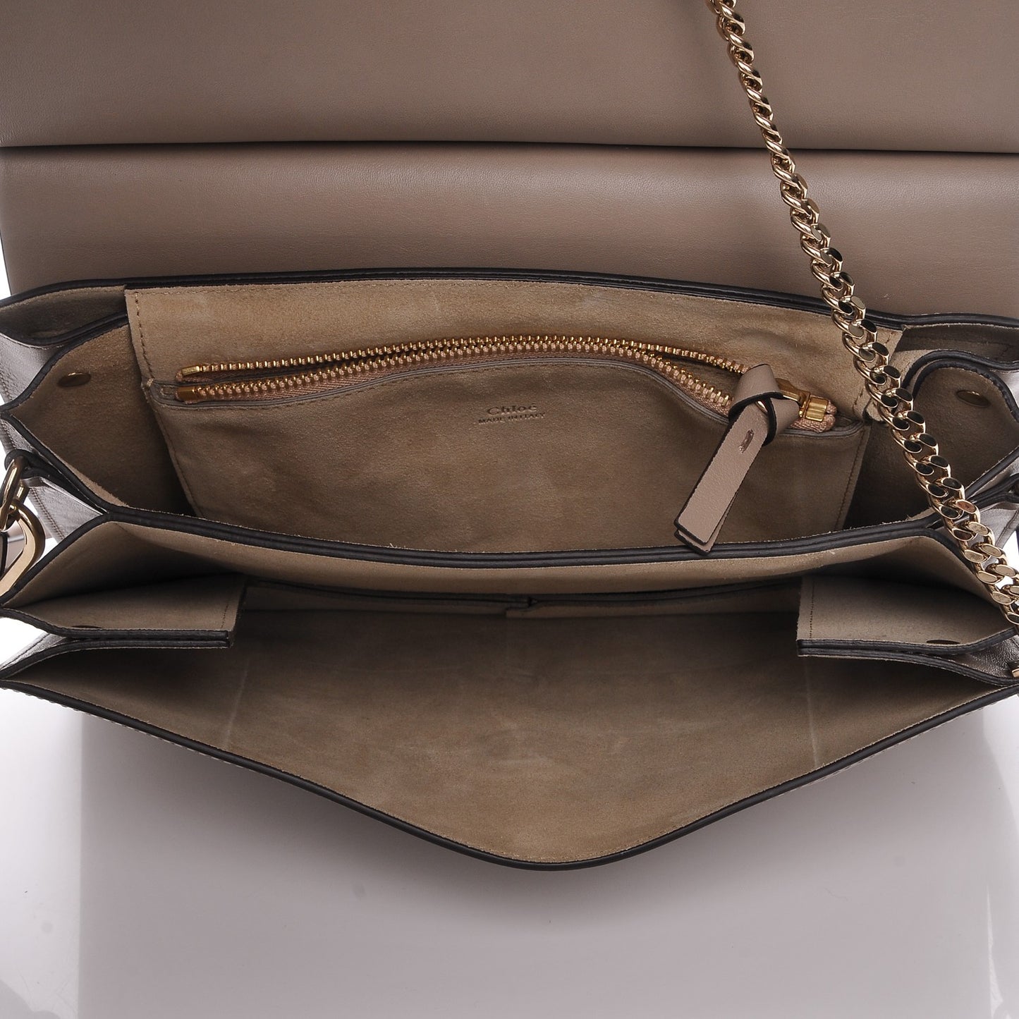 Calfskin Suede Medium Faye Shoulder Bag Motty Grey