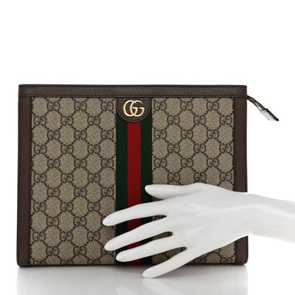 Gucci GG Supreme Monogram Web Ophidia Pouch Brown 2 of 7