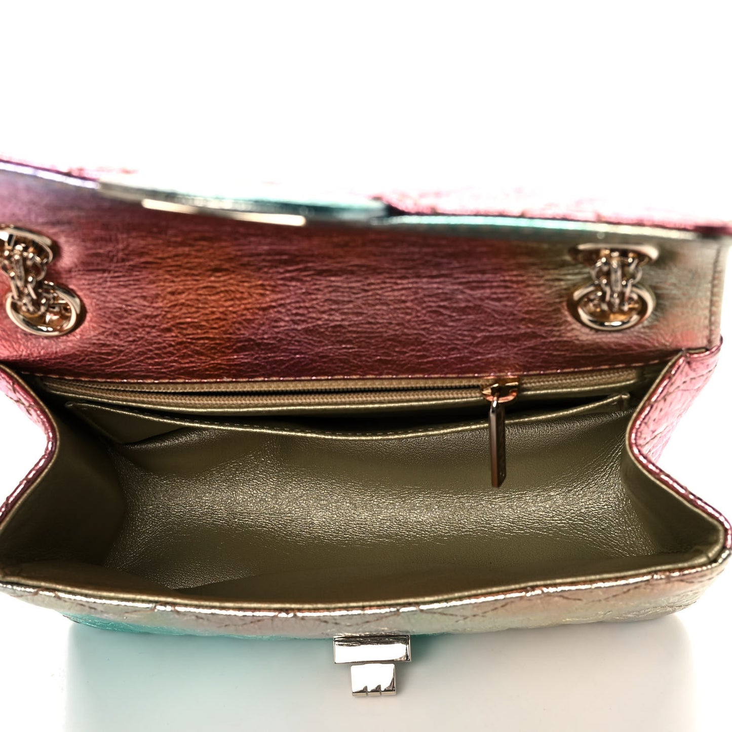 Metallic Goatskin Quilted Mini 2.55 Reissue Flap Multicolor