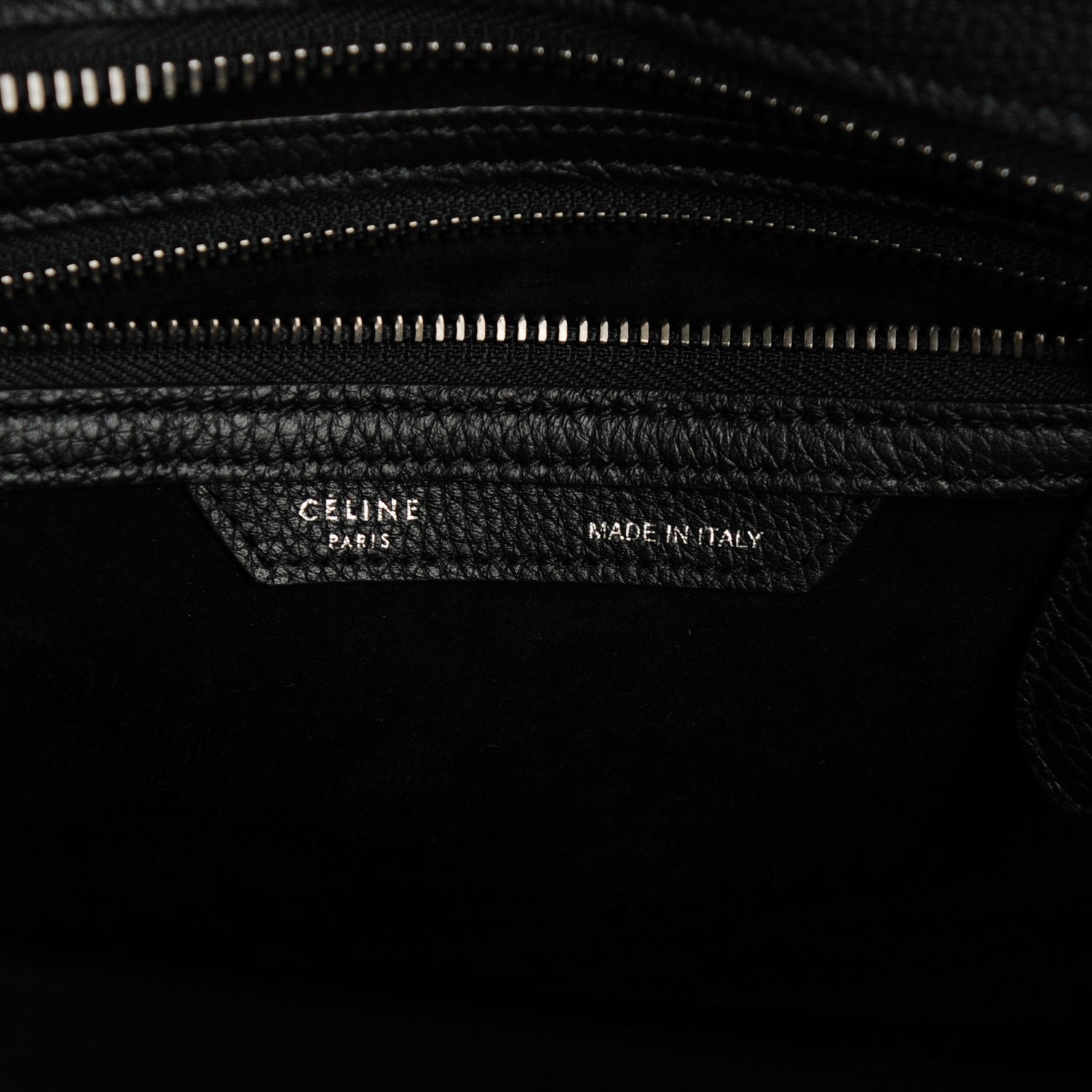 Celine Drummed Calfskin Micro Luggage Black 7 of 8