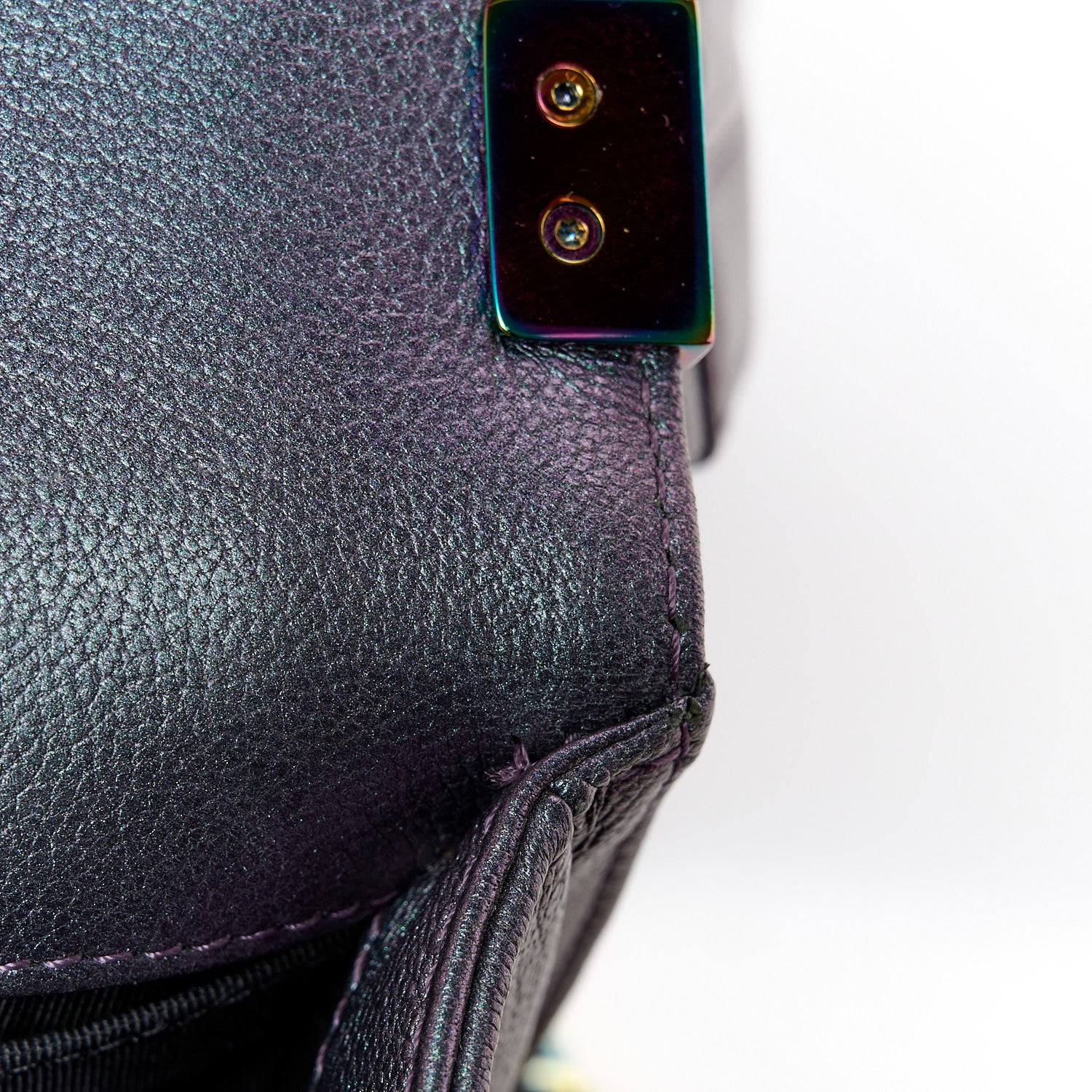 Chanel Iridescent Goatskin Quilted Small Boy Flap Purple 12 of 13