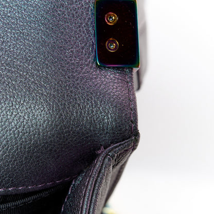 Chanel Iridescent Goatskin Quilted Small Boy Flap Purple 12 of 13