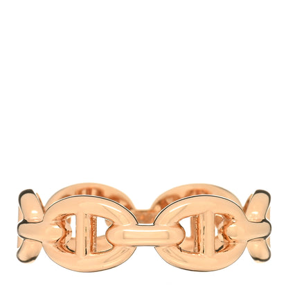 Hermes 18K Rose Gold PM Chaine D'Ancre Enchainee Ring 51 5.75 1 of 6