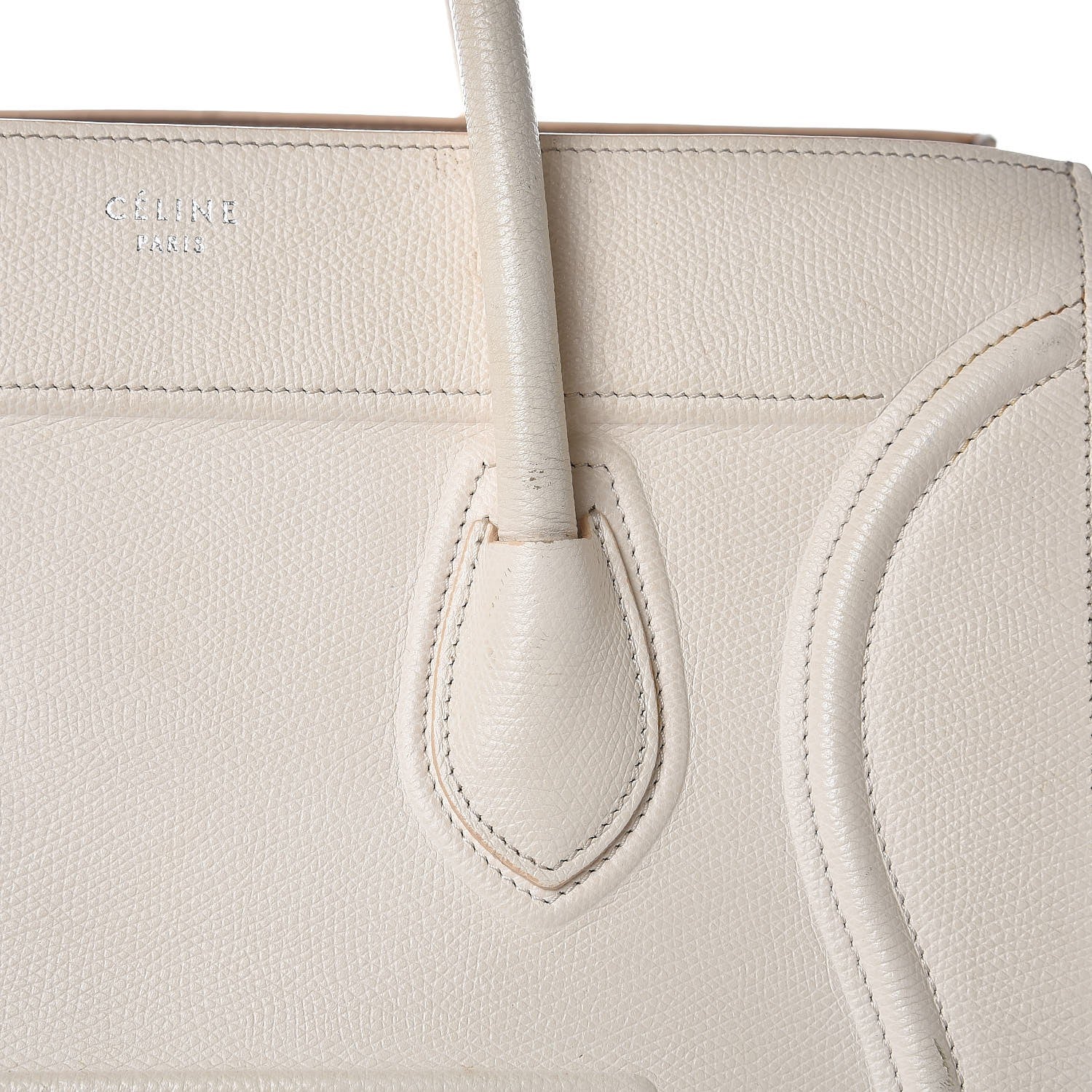 Celine Grained Calfskin Medium Phantom Luggage Cream 16 of 34