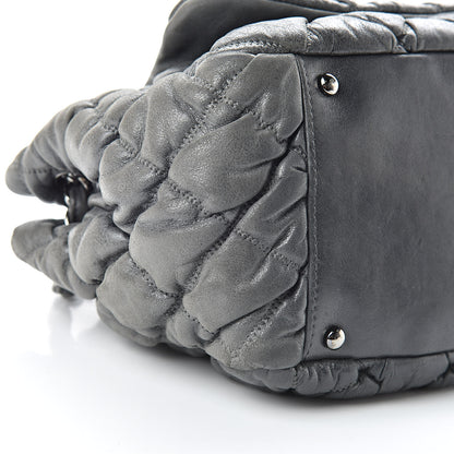 Chanel Calfskin Bubble Quilt Accordion Flap Grey 9 of 13