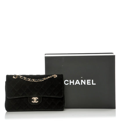 Chanel Velvet Quilted Medium Double Flap Black 8 of 8