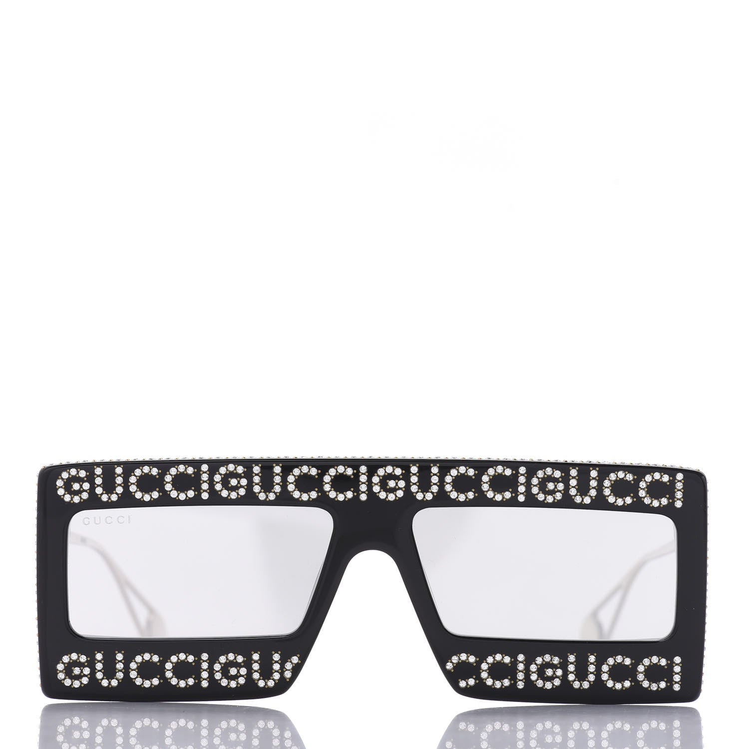 Gucci Acetate Crystal Mask-Frame Sunglasses GG0431S Black 2 of 6