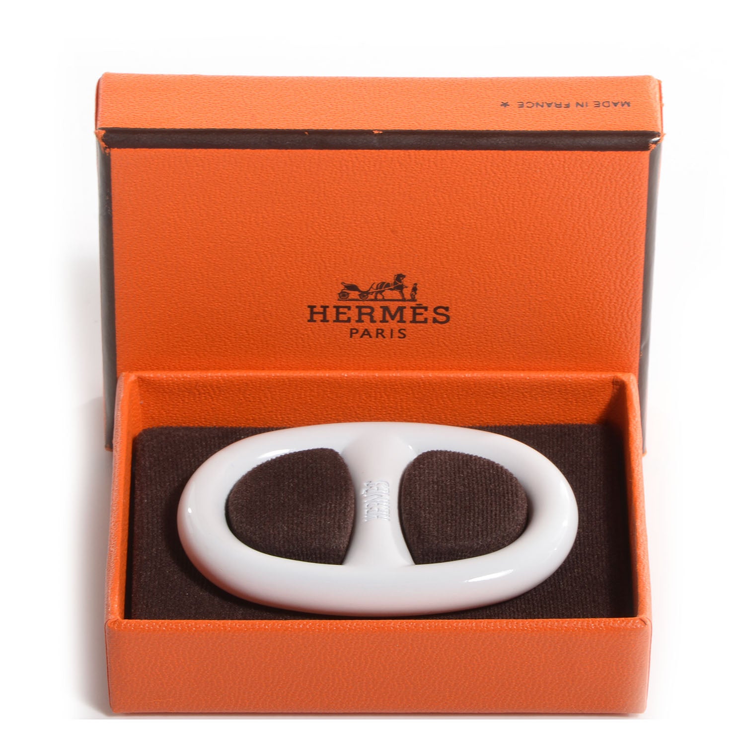 Hermes Lacquer Chain D Ancre Scarf Ring White 4 of 4