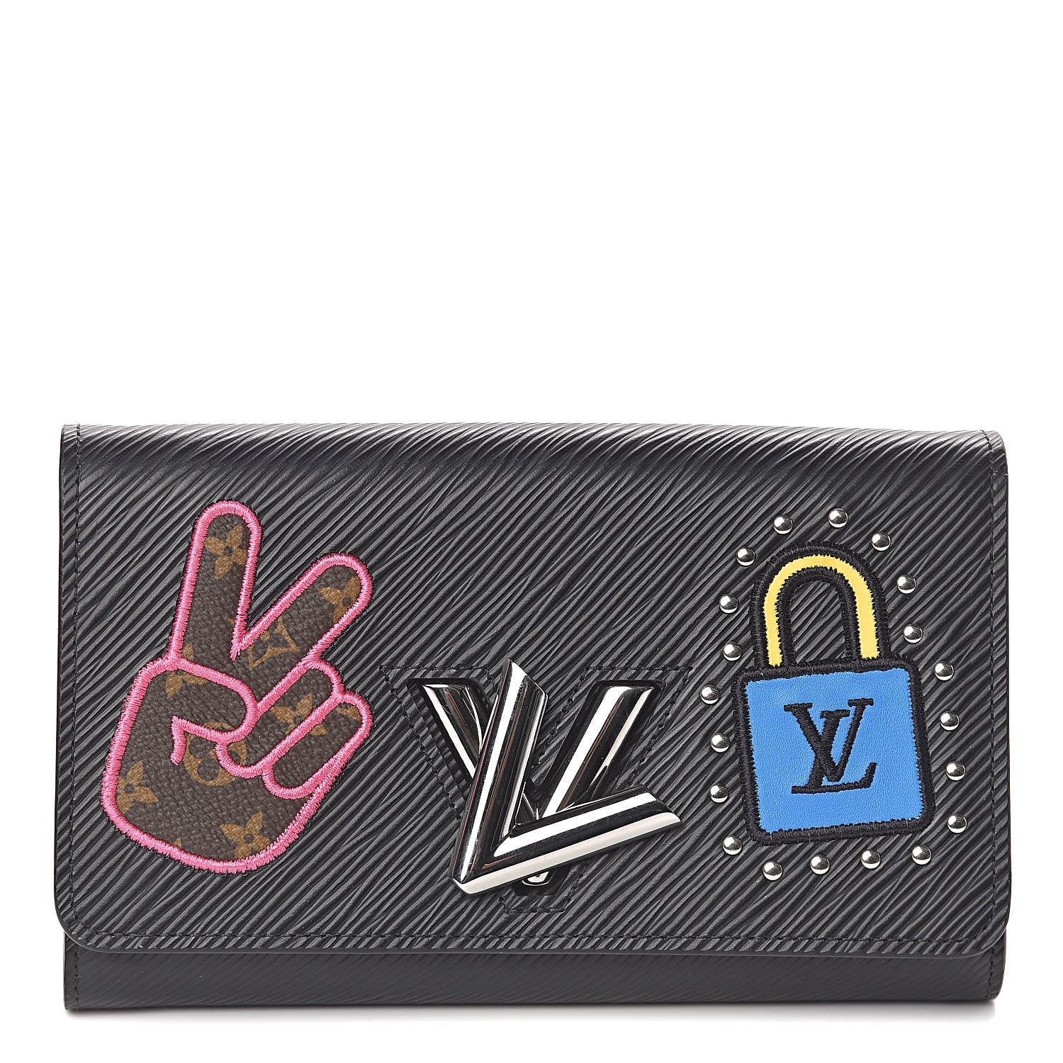 Louis Vuitton Epi LV Stories Twist Chain Wallet Black 1 of 7