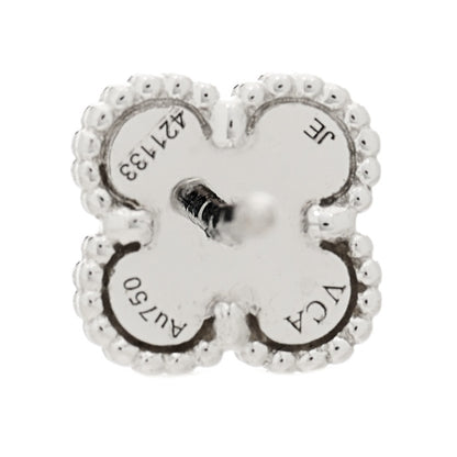 Van Cleef & Arpels 18K White Gold Mother of Pearl Sweet Alhambra Earrings 4 of 5