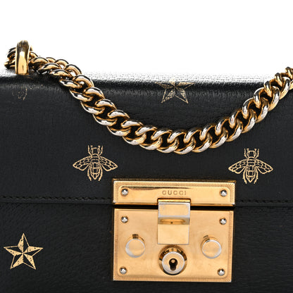 Gucci Grained Calfskin Bee Star Small Padlock Shoulder Bag Black 8 of 20