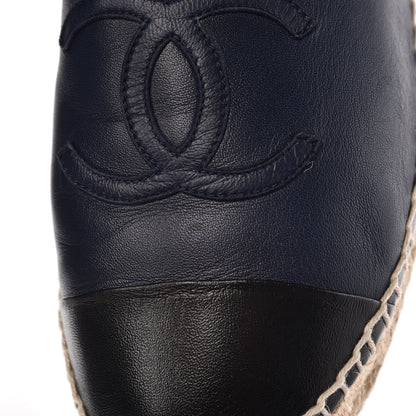 Chanel Lambskin CC Espadrilles 39 Navy Black 12 of 13