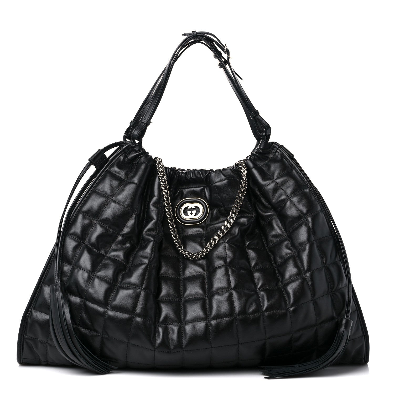 Gucci Calfskin Quilted Large Deco Tote Bag Black 1 of 9