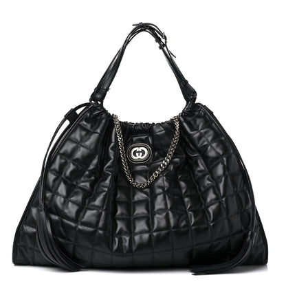 Gucci Calfskin Quilted Large Deco Tote Bag Black 1 of 9