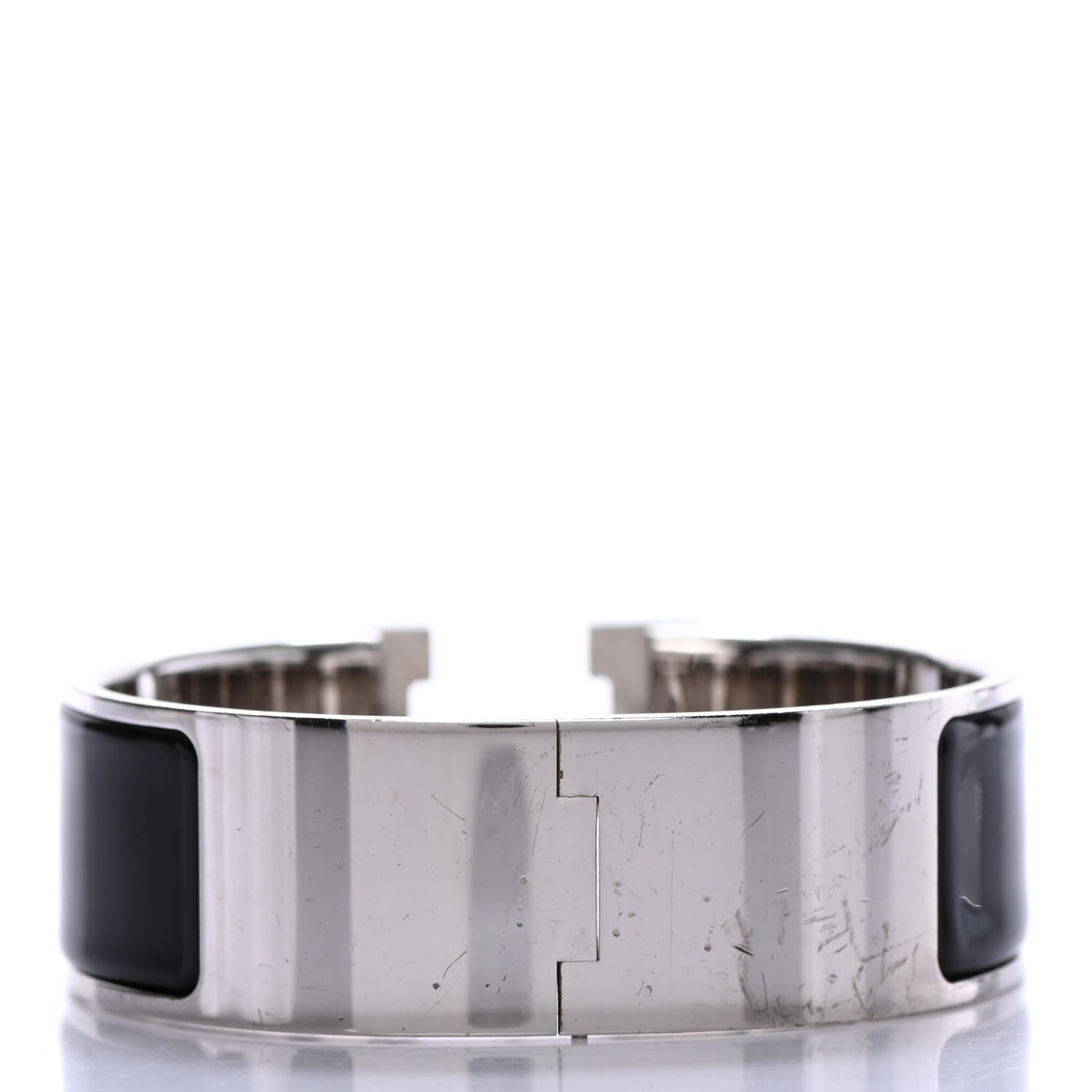 Hermes Enamel Wide Clic Clac H Bracelet GM Black 3 of 4